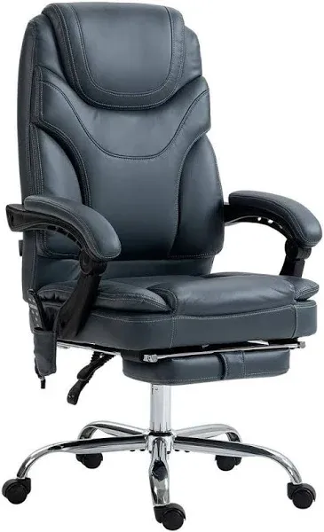 Vibration Massage Office Chair, PU Leather Heated Reclining Computer Chair