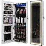 Lvsomt LED Mirror Jewelry Cabinet