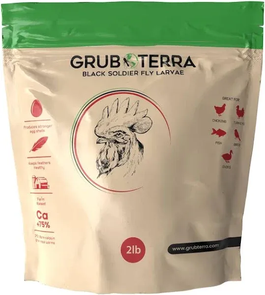 GrubTerra Dried Black Soldier Fly Larvae Chicken Treats