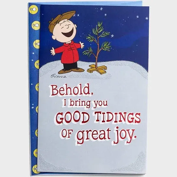 Peanuts - Good Tidings of Great Joy- 18 Christmas Boxed Cards, KJV