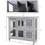 Aivituvin 47" Two Story Rabbit Hutch Bunny Cage