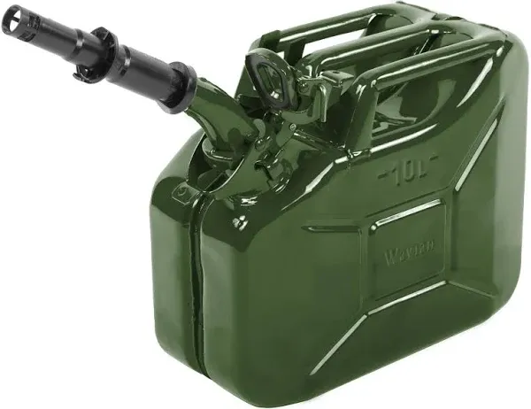 Wavian USA Authentic NATO Jerry Can and Spout System - Rust-Proof, EPA & CARB Compliant, 10 Litre, Green, Wavian 2.65 Gallon Gas Cans for Gasoline