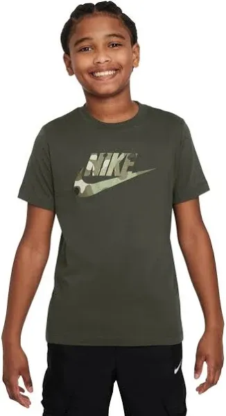 Nike Sportswear Camo Logo Cotton Graphic T-Shirt Boy's