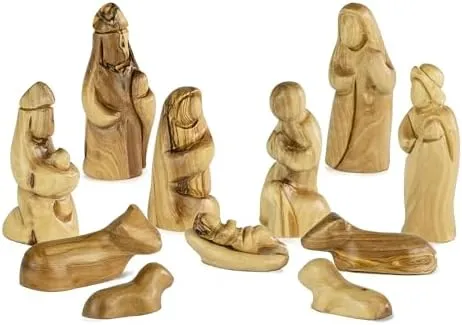 Holy Land Olive Wood Faceless Nativity Set