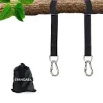 Pangaea Tree Swing Hanging Straps Kit Heavy Duty Holds 2200lbs 5ft Extra Long with Safer Lock Snap Carabiners Carry Pouch Bag