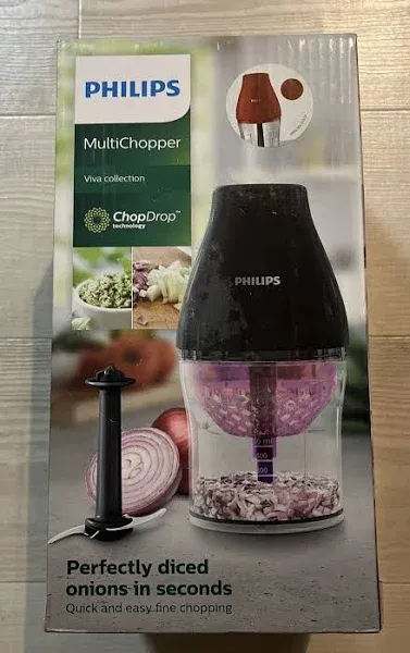 Philips MultiChopper Food Processor w/ ChopDrop Technology,  Black (Open Box)