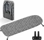 XABITAT Table Top Ironing Board with Wall Mount | D-Crease | Portable Space Saving Mini Laundry Room Iron Board | Foldable Small Ironing Board | Grey