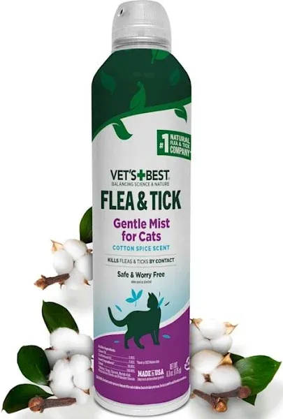 Vet's Best Flea & Tick Gentle Mist for Cats (Cotton Spice Scent)