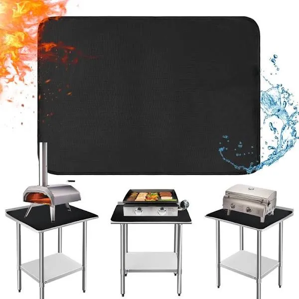 Under Grill Mat for Outdoor Grill, 24 x 31 Inchs Heat Resistant Grill Mat for Countertop, Fire Pit Mat, Double-Sided Fireproof Grill Pad, Oil-Proof Waterproof BBQ Protector for Table (1.2mm)