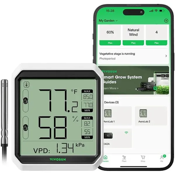 AeroLab THB1S Bluetooth Hygrometer Thermometer, External Sensor Probe Included