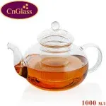 33.8oz Glass Teapot with Removable Infuser,Stovet<wbr/>op Safe Tea Kettle,Bloomin<wbr/>g ...