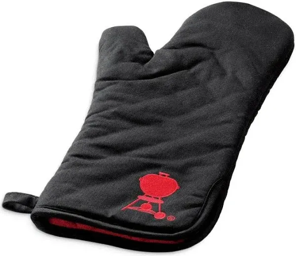 WEBER Barbecue Mitt Grilling /Oven Mitt Black 100% Cotton Twill 15”H