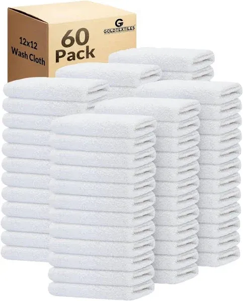 Gold Textiles 12x12 Cotton Blend Wash Cloth Towel Set