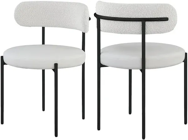 AllModern Sherwood Solid Back Boucle Side Chair (Set of 2)