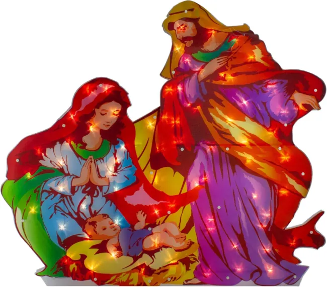 Lighted Holy Family Nativity Scene Christmas Outdoor Decoration - 38" - Clear Lights