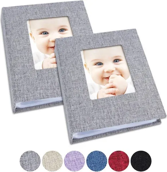 26-Page 4x6 Small Photo Album, 2 Pack - Linen Cover