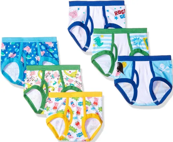 Peppa Pig Boys&#039; Briefs 7-Pack Toddler Underwear Sizes 2T/3T-4T Assorted Prints