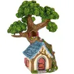 Mood Lab Fairy House - Fairy Garden Miniature Tree House - 8.5 inch Tall Outdoor Decor for Fairies Figurines