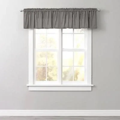 BrylaneHome Poly Cotton Canvas Rod-Pocket Valance