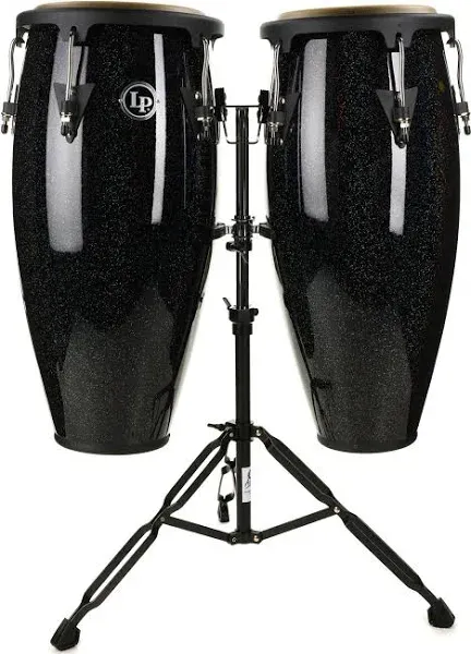 LP Aspire 10-inch Santana Black Magic Conga Set with Double Stand