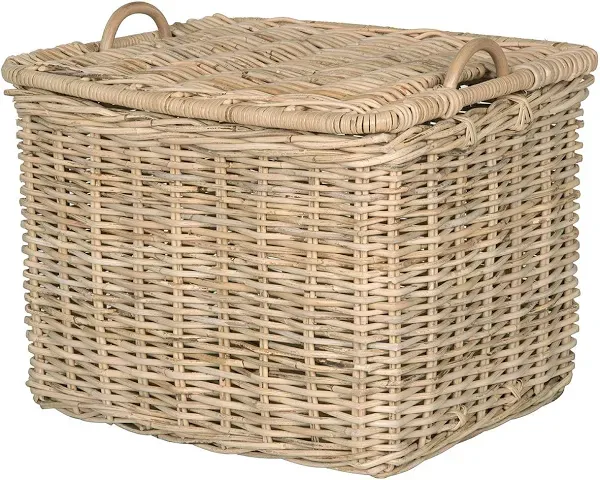 Kouboo Rattan Core Rectangular Storage Basket with Lid