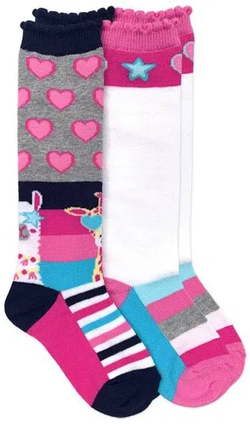 Jefferies Socks Giraffe Llama Hearts Stars Stripes Knee High Socks (2 Pair