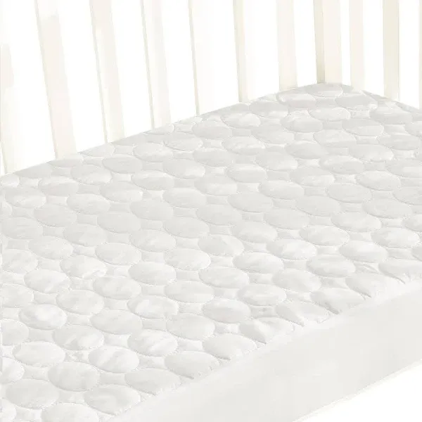 Crib Mattress Protector Pad Waterproof, Toddler Waterproof Crib Mattress Protector Cover, Machine Washable & Dryer Fit Baby Toddler Bed Mattress Protector (Standard Size 52” x 28”), White