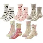 Kids Toddler Big Little Girls Fashion Cotton Crew Cute Socks -5 Pairs