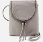 HOBO Fern Crossbody in Metallic Leather - Granite Grey - NWT