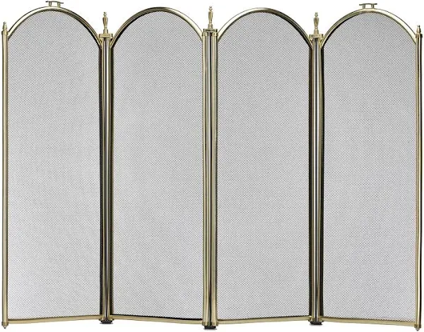 Uniflame 4 Fold Polished Brass Screen