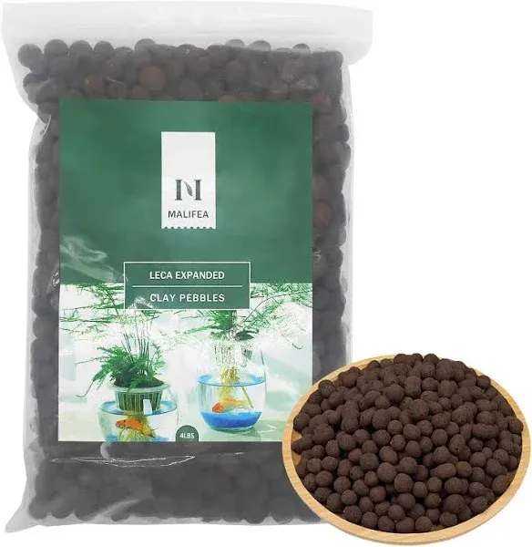 Malifea Leca Expanded Clay Pebbles Hydroponics Supplies for Indoor Garden Plants