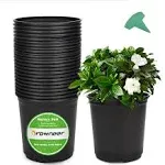 GROWNEER 24-Pack 0.7 Gallon Flexible Nursery Pot Flower Pots w/ 15 Pcs Plant Lab