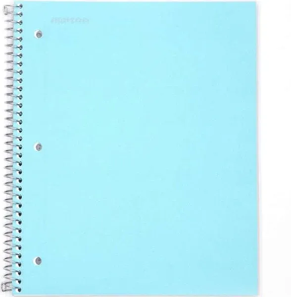 Mintra Office Durable Spiral Notebooks, 1 Subject, (Teal, College Ruled 12pk), 100 Sheets, Poly Pocket, Moisture Resistant Cover, School, Office, Business, Professional