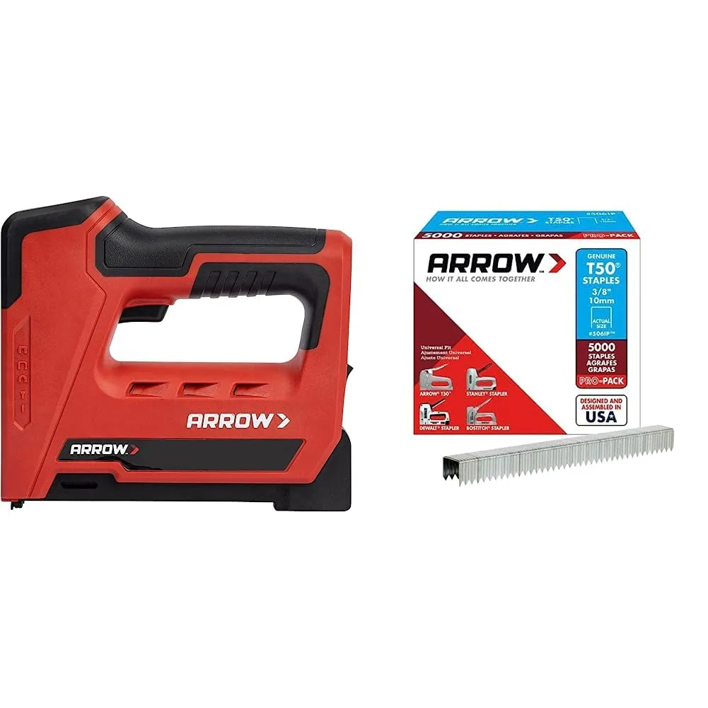 Arrow ET501C Cordless 5-In-1 Professional Staple and Nail Gun, Battery Powere...