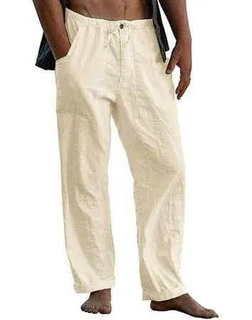 Men's Loose Linen Drawstring Pants