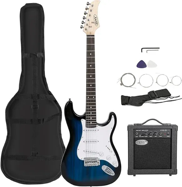 ZENY 39&#034; Full Size Electric Guitar with Amp, Case and Accessories Pack Beginner 