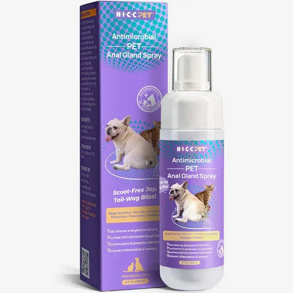 Anal Gland Spray for Cats, Cat Anal Gland Spray with Aloe Vera & Chamomile Eliminates Tough Odors, Supports Pain Relief & Soothes Itching - Pet Supplies Anal Gland Support Spray for Cats - 4.4 Fl Oz