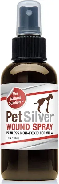 PetSilver Wound & Skin Spray with Patented Chelated Silver, Allergy Relief for Dogs Itching, Hot Spot Treatment for Dogs, Cat and Dog Wound Care, Natural Skin Soother for Dogs, USA, 2 fl. oz.