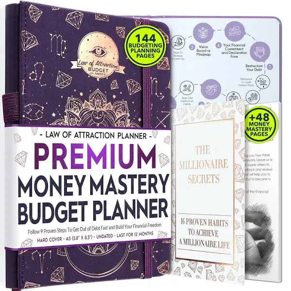 Financial Planner, Monthly Budget Planner and Monthly Bill Organizer - 12 Month Journey to Financial Freedom, Monthly Budget Book Planner, Money Saving Book a Budgeting Planner or Finance Planner