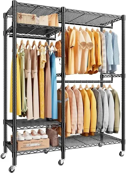 Raybee Heavy Duty Clothes Rack with Wheels