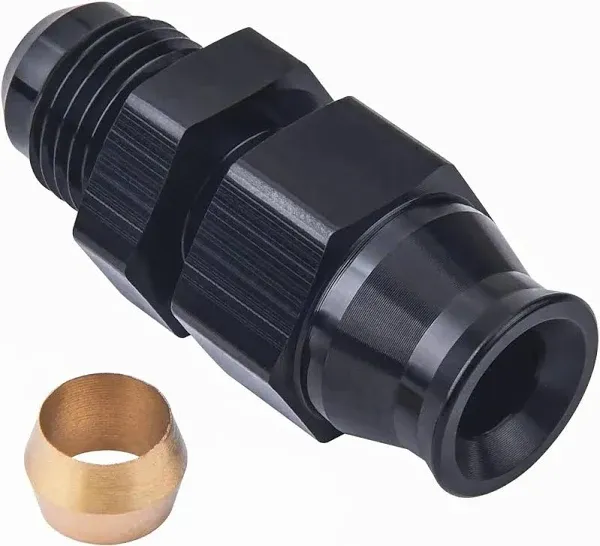 EVIL ENERGY 6AN Male to 3/8&#034; Hardline Compression Fitting Adapter Aluminum Black