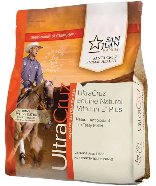 UltraCruz - sc-516417 Equine Natural Vitamin E Plus Supplement for Horses, 60 Single Servings, Pellet (30 Day Supply)