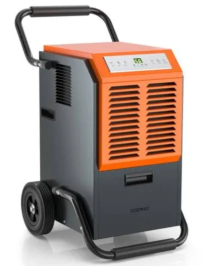 Costway Portable Commercial Dehumidifier with Water Tank and Drainage Pipe