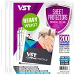 VST Heavy Duty Sheet Protectors 8.5 x 11 in for 3 Ring Binder, 3 Mil Crystal Clear Page Protectors, Plastic Sleeves for Binders, Top Loading Paper