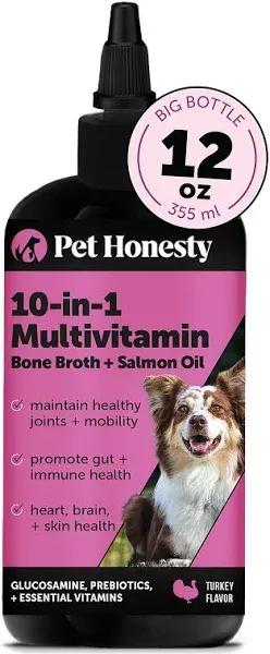 Pet Honesty 10 in 1 Multivitamin Bone Broth with Salmon Oil