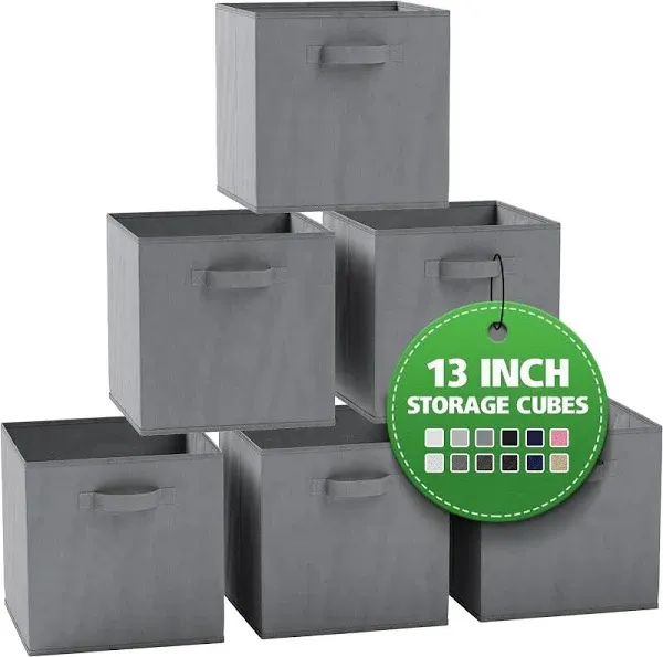 NEATERIZE Fabric Storage Cubes for Cube Organizer 6 Pack Heavy Duty Textured Storage Bins