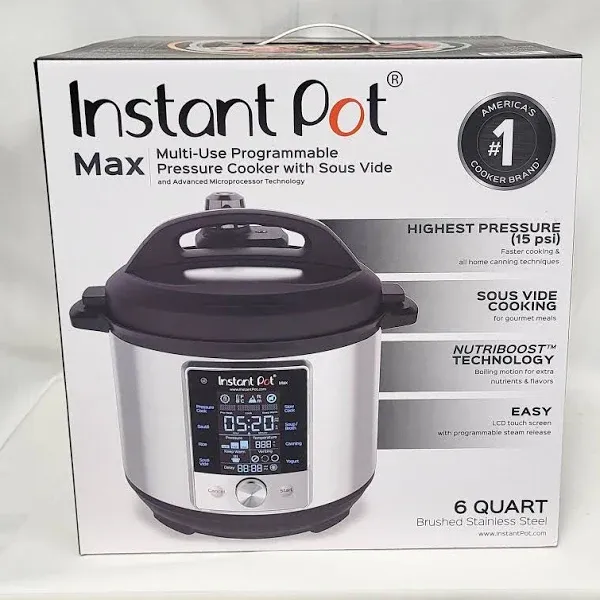 Instant Pot Max 6 Quart Programmable Pressure Cooker