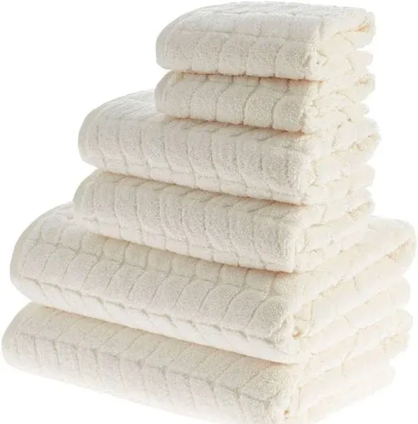 BAGNO MILANO 100% Turkish Cotton Jacquard Luxury Towel Set – Quick Dry Non-GMO