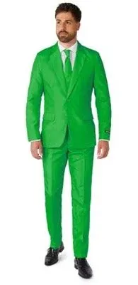 Suitmeister Mens Solid Green Suit