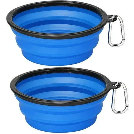 Kytely Large Collapsible Dog Bowls 2 Pack 34oz Foldable Dog Travel Bowl